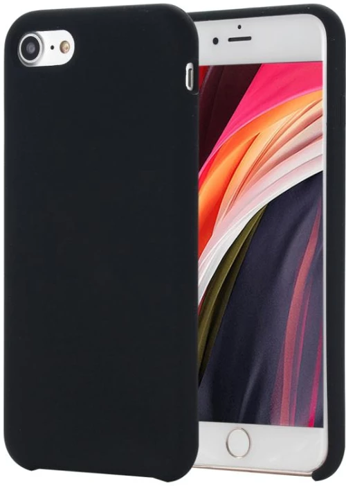 For iPhone SE 2022 / SE 2020 Shockproof Full Coverage Silicone Soft Protective Case(Black) (OEM)