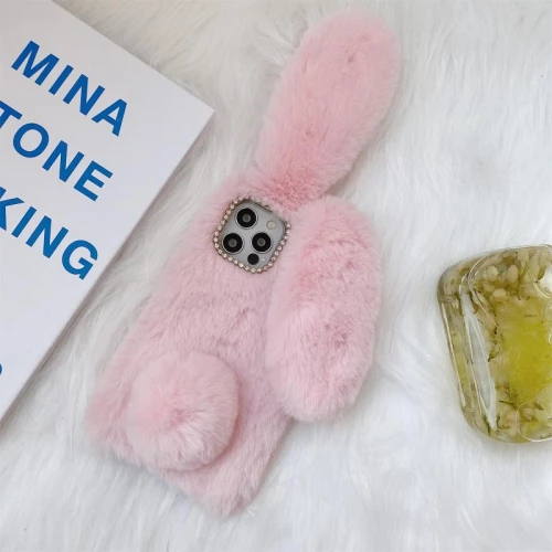 Για iPhone 12 / 12 Pro λαγουδάκι μαλακή Πλαστική προστατευτική θήκη (ροζ) (OEM)