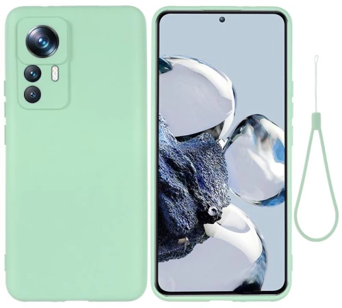 For Xiaomi 12T Pure Color Liquid Silicone Shockproof Phone Case(Green) (OEM)