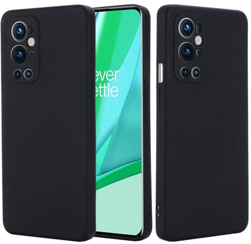 For OnePlus 9 Pro Solid Color Liquid Silicone Dropproof Full Coverage Protective Case(Black) (OEM)