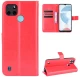 For OPPO Realme C21Y Crazy Horse Texture Horizontal Flip Leather Case with Holder & Card Slots & Lanyard(Red) (OEM)