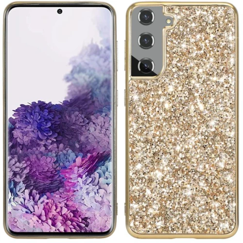 For Samsung Galaxy S22 5G Glitter Powder Shockproof TPU Protective Phone Case(Gold) (OEM)
