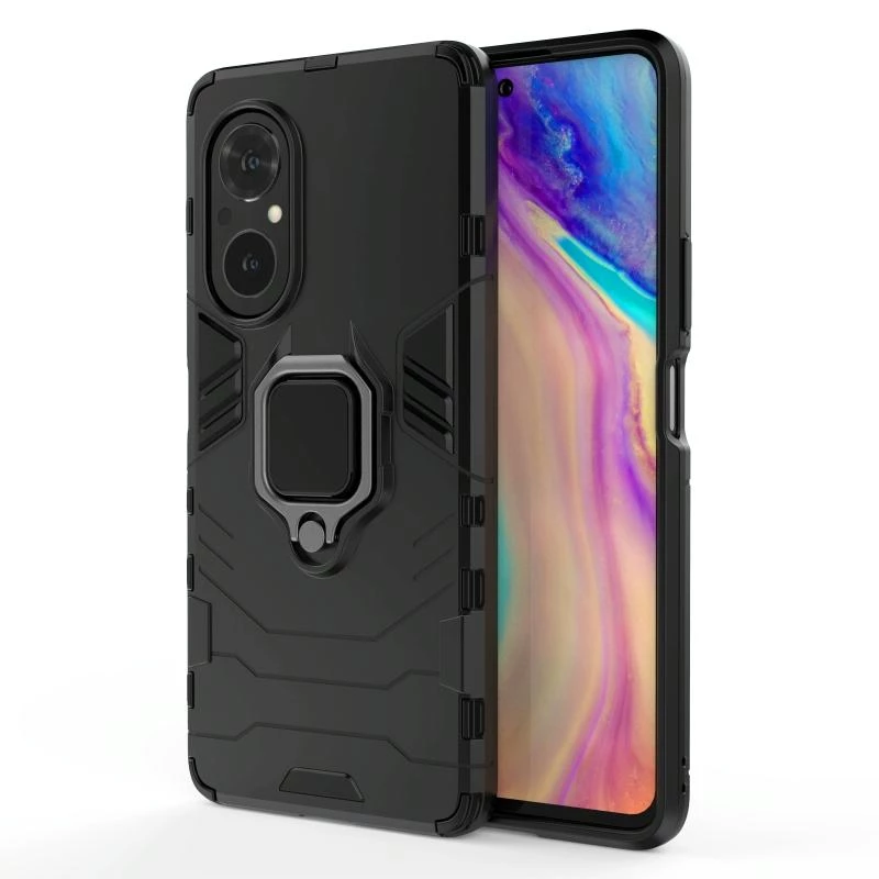 For Honor 50 SE PC + TPU Shockproof Protective Case with Magnetic Ring Holder(Black) (OEM)