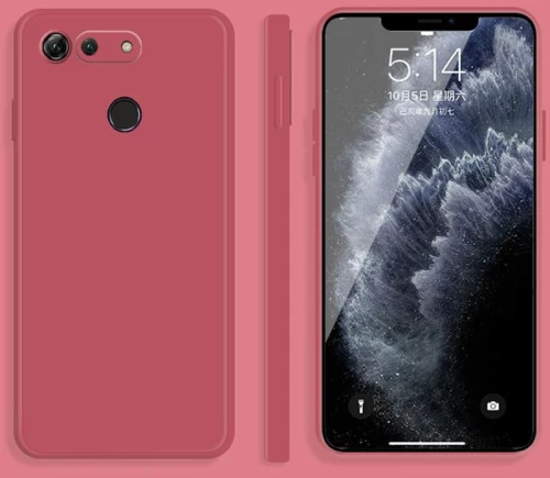 For Honor View 20 Solid Color Imitation Liquid Silicone Straight Edge Dropproof Full Coverage Protective Case(Red) (OEM)