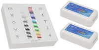 04052 GloboStar® Ασύρματος LED RGB Controller με Χειριστήριο Τοίχου Αφής 2.4G RF 12v (288w) - 24v (576w) DC για Δυο Group GloboStar 04052