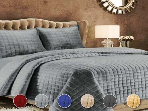 Κουβερλί Σετ Μονόχρωμο Square Γαρύφαλλο 220x240