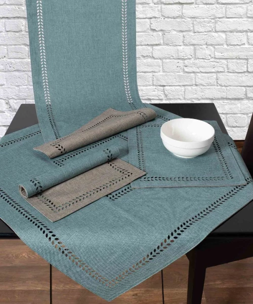 καρέ (90cm x 90cm) bg18 πετρόλ/γκρι Silk Fashion