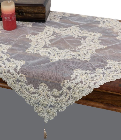 τραβέρσα  (40cm X 110cm) YL135-128A λευκό Silk Fashion