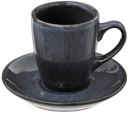 Κούπα με πιάτο κεραμ.Callie μπλε 9cl