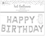 Μπαλόνι Ασημί "Happy Birthday"