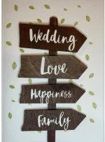 ΕΥΧΕΤΗΡΙΑ ΚΑΡΤΑ "WEDDING LOVE HAPPINESS FAMILY''