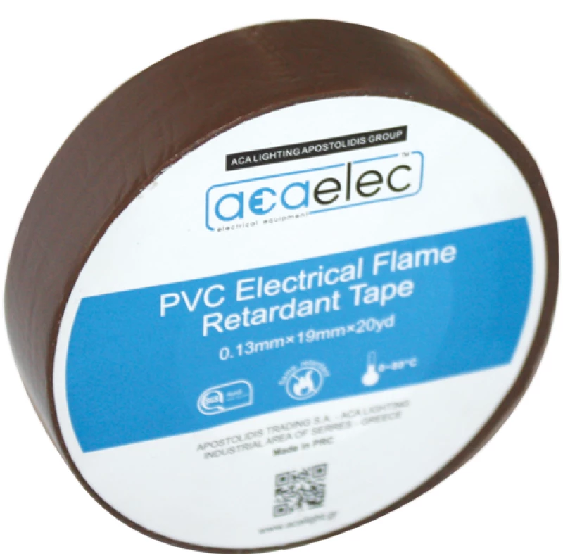 ΤΑΙΝΙΑ ΜΟΝΩΤΙΚΗ PVC ACAELEC ΚΑΦΕ 0.13mmx19mmx20yds
