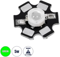 GloboStar® 73751 High Power Star LED - Υψηλής Ισχύος Star LED 5W DC 3.2V Πράσινο Φ2 x Υ0.6cm -