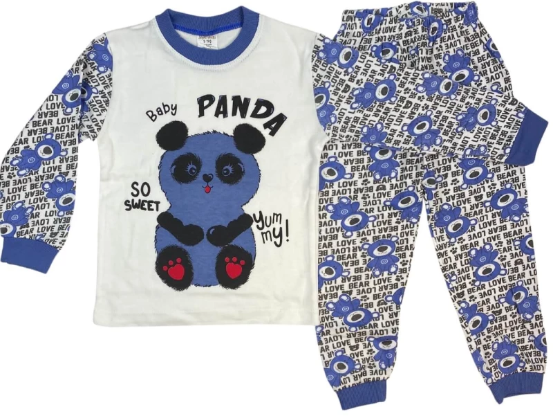 Πιτζάμα Παιδική Baby Panda Για Αγόρι Q1254 - ΜΠΛΕ