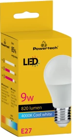 POWERTECH LED λάμπα E27-020  9W  4000K  E27  820lm