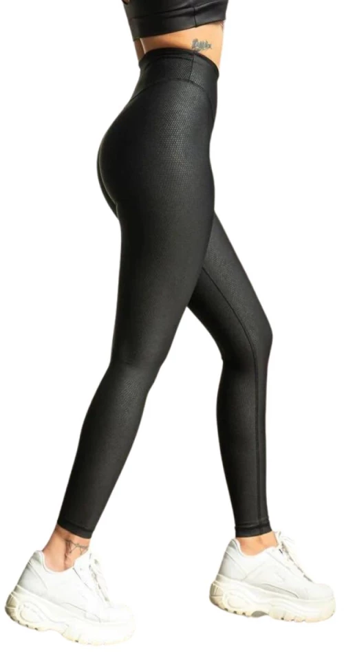 Ψηλόμεσο Κολάν Push-Up και Σύσφιξης "Like Leather" Q-436 Black