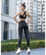 Ψηλόμεσο Κολάν Push Up και Σύσφιξης "Like Leather" Q-584 Black