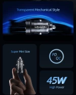 USAMS φορτιστής αυτοκινήτου US-CC175  USB & USB-C  45W  QC & PD  μαύρος