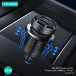 USAMS φορτιστής αυτοκινήτου US-CC175  USB & USB-C  45W  QC & PD  μαύρος
