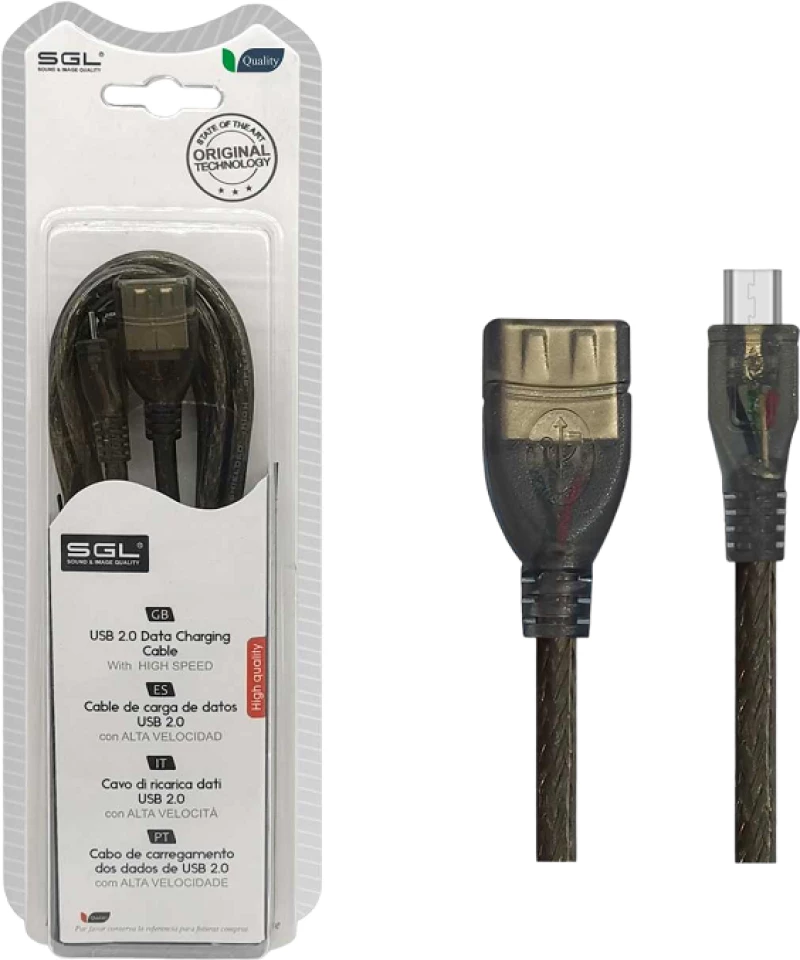 Αντάπτορας καλώδιο - 21S01 - USB A female/Micro USB - 1.5m - 097909