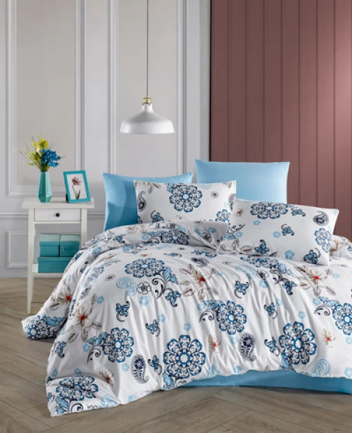 Παπλωματοθήκη Υπέρδιπλη (Σετ) (230X250) Mcdecor Olezka Blue - 230X250