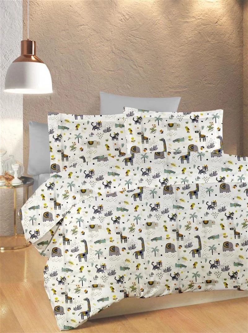 ΠΑΠΛΩΜΑΤΟΘΗΚΗ ΕΜΠΡΙΜΕ bebe Zoo 557 120X160 White-Grey 100% Cotton - -