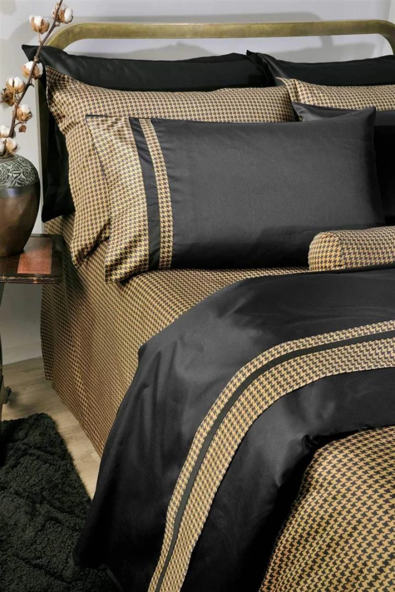 Σετ Σεντόνια Down Town S-827 Pie De Poul Black - Υπέρδιπλο 245x270