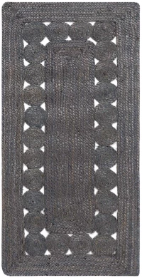 Χαλί γιούτα 1767 (70cm x 160cm) dark grey - -