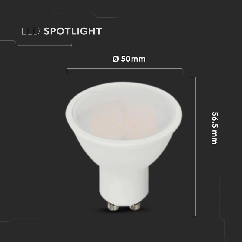 V-TAC Λάμπα LED Spot GU10 Samsung chip SMD 4.5W θερμό λευκό 3000K