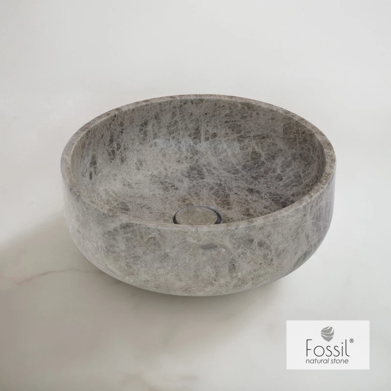 Fossil Thalo Επιτραπέζιος Μαρμάρινος Νιπτήρας Ø33εκ Emperador Pale