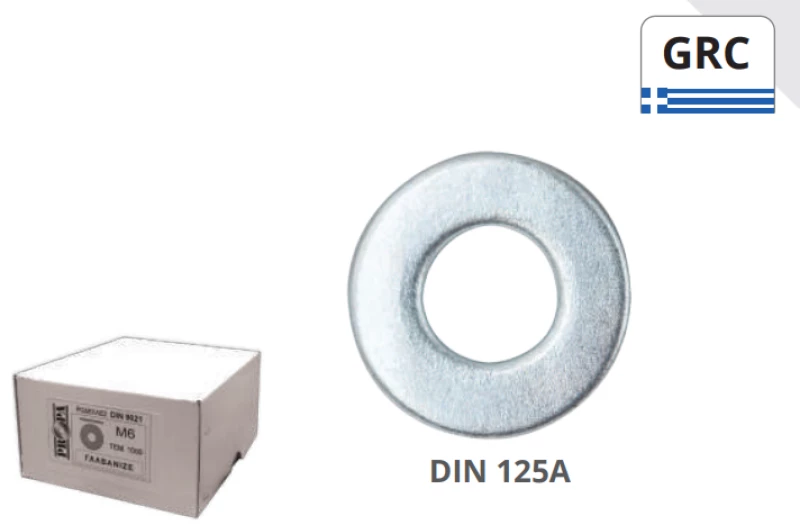 Ροδέλες Γαλβανιζέ DIN 125Α M14 28mm Σε κουτί 300τμχ