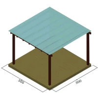Πέργκολα με πολυκαρμπονικό φύλλο 10mm - 400x600εκ