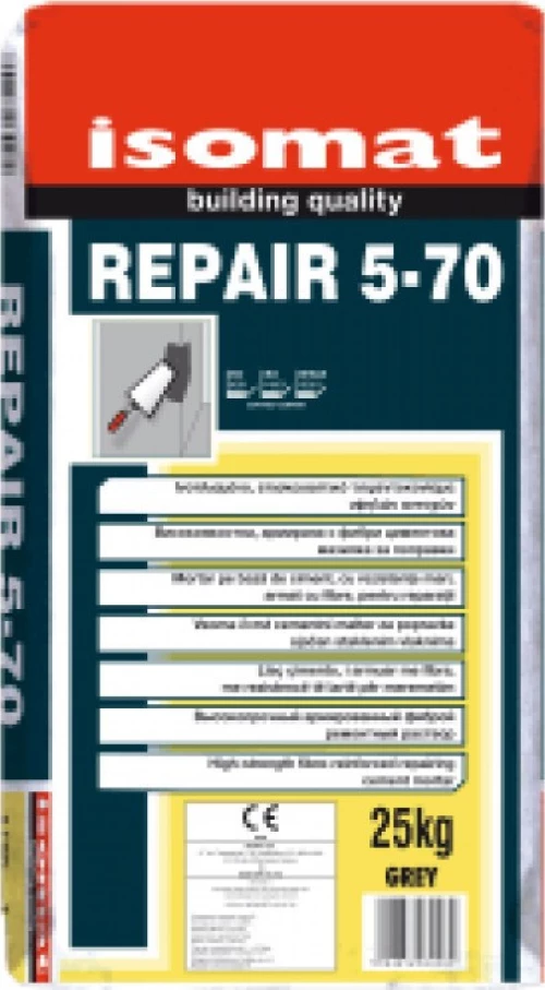 Isomat Repair 5-70 Ινοπλισμένο, Ρητινούχο Επισκευαστικό Τσιμεντοκονίαμα Υψηλών Αντοχών, 5 Kg