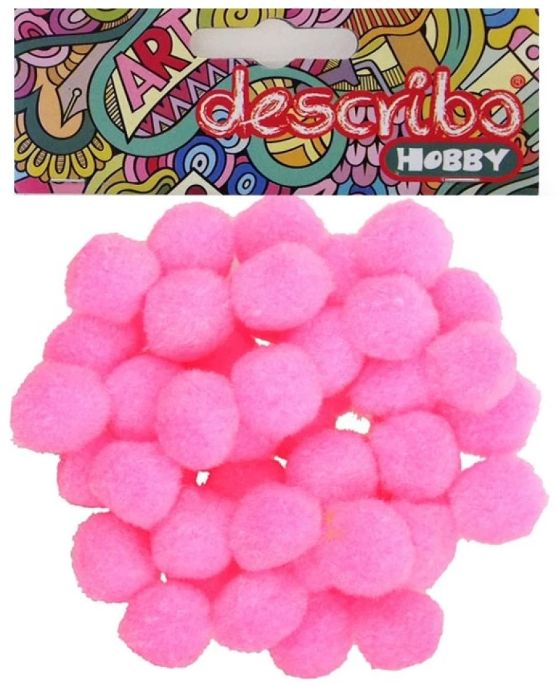 328515 Pom-poms σε 9 χρώματα 25 χιλ. 50 τμχ.(75 ροζ)