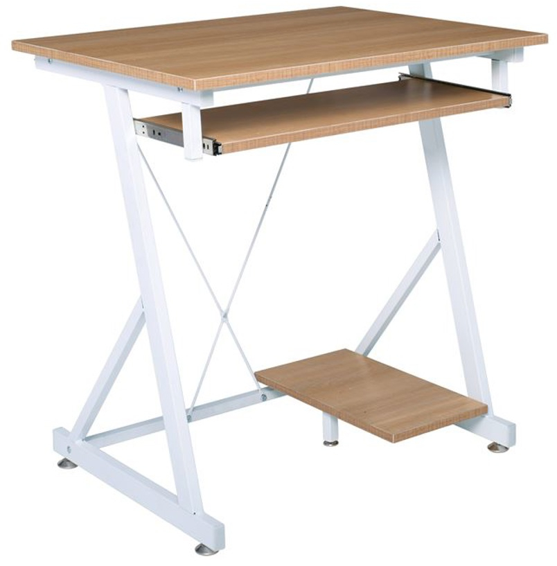 267974 UNIT ΓΡΑΦΕΙΟ Η/Υ ΜΕΤΑΛΛΟ ΒΑΦΗ ΑΣΠΡΟ, MELAMINE ΑΠΟΧΡΩΣΗ SONOMA 70X55X75CM