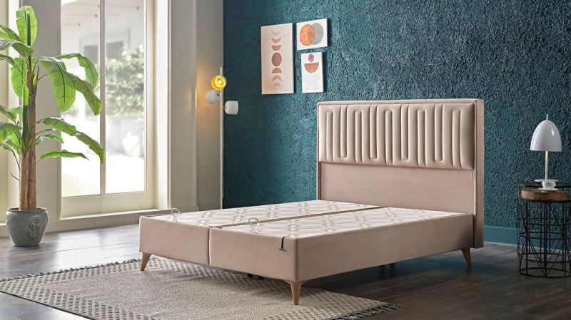 Διπλό Κρεβάτι Petra - Μπεζ - 29PTRDPLOVV-1-005010 - 160 x 200 cm