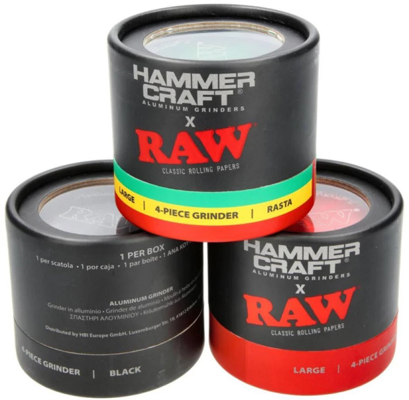 Hammercraft X RAW Grinder Τρίφτης Αλουμινίου Small 51mm - 4 Parts Black