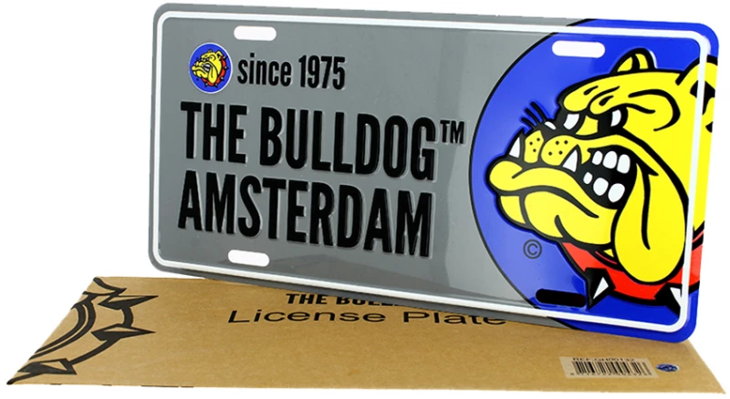 The Bulldog Amsterdam License Plate - Ασημί