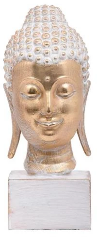 391979 ΕΠΙΤΡΑΠΕΖΙΟ ΔΙΑΚΟΣΜΗΤΙΚΟ FYLLIANA BUDDHA ΧΡΥΣΟ-ΛΕΥΚΟ ΑΝΤΙΚΕ ΧΡΩΜΑ 16X15X34ΕΚ