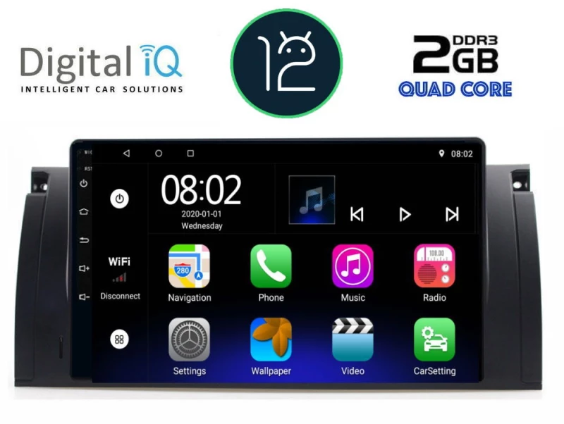 DIGITAL IQ RTB 2045_GPS (9inc) MULTIMEDIA TABLET OEM BMW Series 5 (E39) mod. 1997-2005 | X5 (E53) mod. 1999-2006
