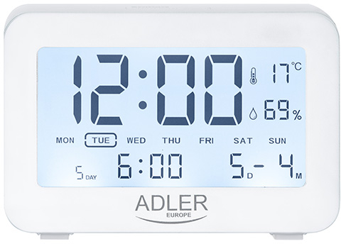 ADLER ALARM CLOCK WHITE