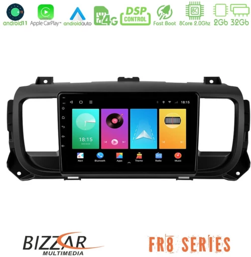 Bizzar fr8 Series Citroen/peugeot/opel/toyota 8core Android13 2+32gb Navigation Multimedia Tablet 9 u-fr8-Pg0950