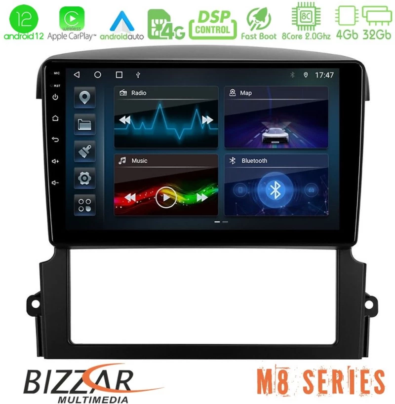 Bizzar m8 Series kia Sorento 8core Android13 4+32gb Navigation Multimedia Tablet 9 u-m8-Ki0407