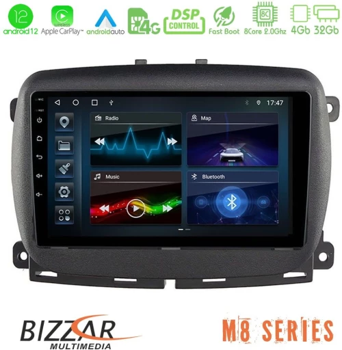 Bizzar m8 Series Fiat 500l 8core Android13 4+32gb Navigation Multimedia Tablet 10 u-m8-Ft410