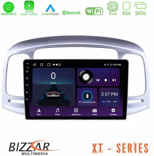 Bizzar xt Series Hyundai Accent 2006-2011 4core Android12 2+32gb Navigation Multimedia Tablet 9 u-xt-Hy0711