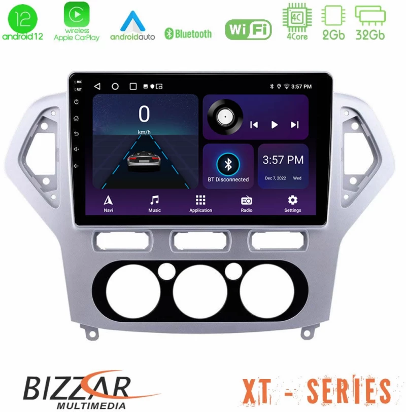 Bizzar xt Series Ford Mondeo 2007-2010 Manual a/c 4core Android12 2+32gb Navigation Multimedia Tablet 10 u-xt-Fd0919