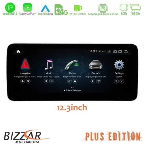 Bizzar oem Mercedes e Class (W212) Ntg5 Android13 (8+128gb) Navigation Multimedia 12.3″ Anti-Reflection u-mb-7117-W212