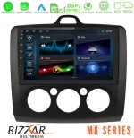 Bizzar m8 Series Ford Focus Manual ac 8core Android13 4+32gb Navigation Multimedia 9 (Μαύρο Χρώμα) u-m8-Fd0041mb