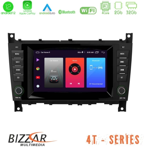 Bizzar oem Mercedes W203 Facelift 4core Android12 2+32gb Navigation Multimedia Deckless 7 με Carplay/androidauto u-4t-Mb17