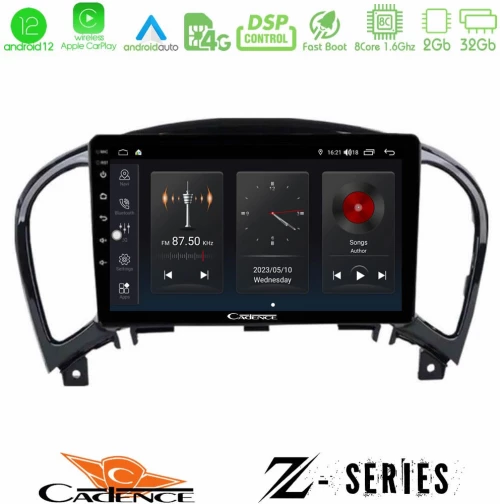 Cadence z Series Nissan Juke 8core Android12 2+32gb Navigation Multimedia Tablet 9 u-z-Ns0755